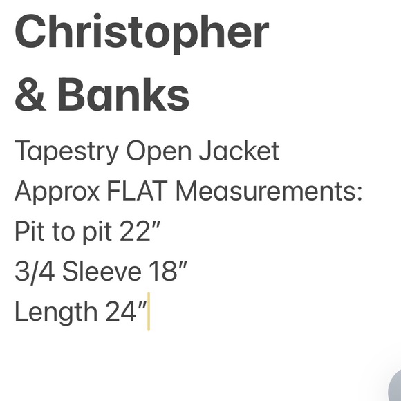 Christopher & Banks Tapestry Lined Open Jacket P/XL Black White - Picture 7 of 7